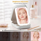 White Jewelry Box with LED Mirror
